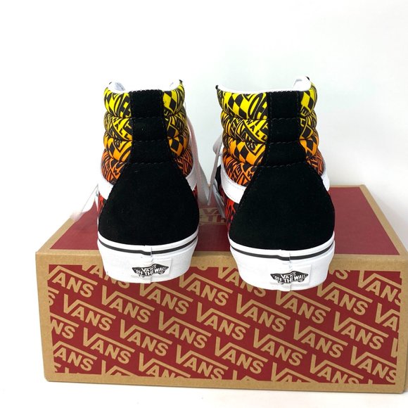 VANS Sk8-HI Logo Flame Suede Canvas Black Skate Shoes Women's Size VN0A4U3C2N5 - Picture 4 of 9
